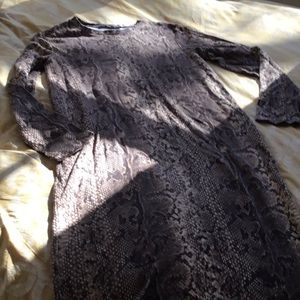 Midi straight knit python print dress